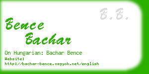 bence bachar business card